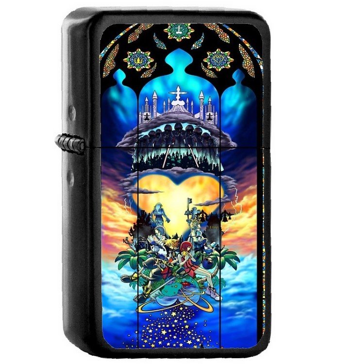 Kingdom Hearts - Oil Windproof Flip Top Black Lighters Briquet Encendedor 73