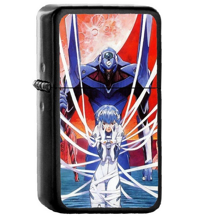 Neon Genesis Evangelion - Oil Windproof Flip Top Black Lighters Briquet Encendedor 520