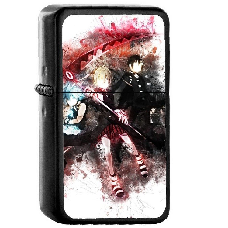 Soul Eater - 	Oil Windproof Flip Top Black Lighters Briquet Encendedor 293