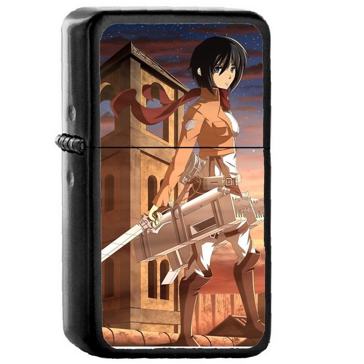 Ackerman Mikasa Attack on Titan - Oil Windproof Flip Top Black Lighters Briquet Encendedor 395
