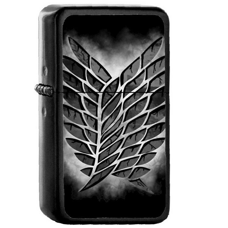 Attack on Titan Logo - Oil Windproof Flip Top Black Lighters Briquet Encendedor 225