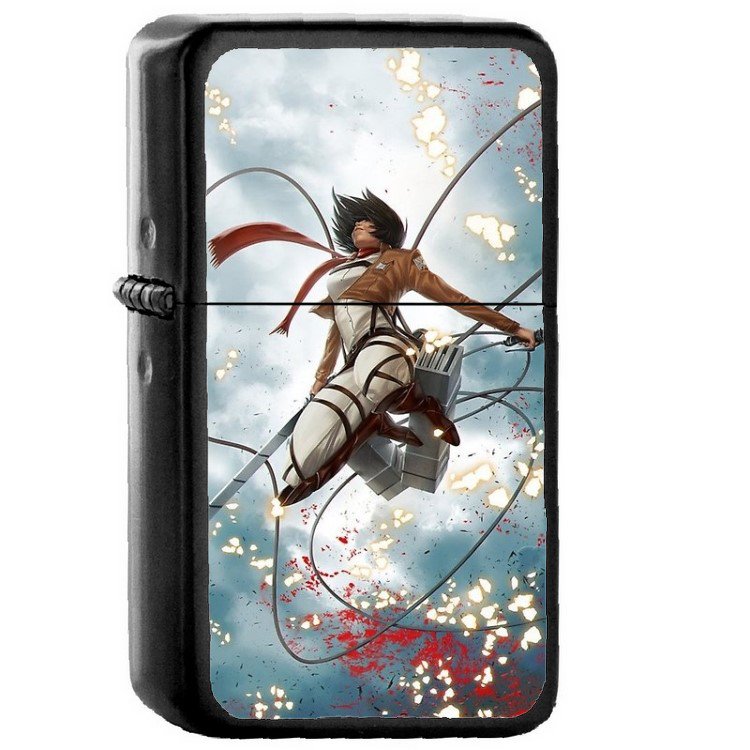 Attack on Titan - 	Oil Windproof Flip Top Black Lighters Briquet Encendedor 228