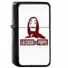 La Casa De Papel White - Oil Windproof Flip Top Black Lighters Briquet Encendedor 129