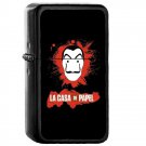 Money Heist Black - Oil Windproof Flip Top Black Lighters Briquet Encendedor 139