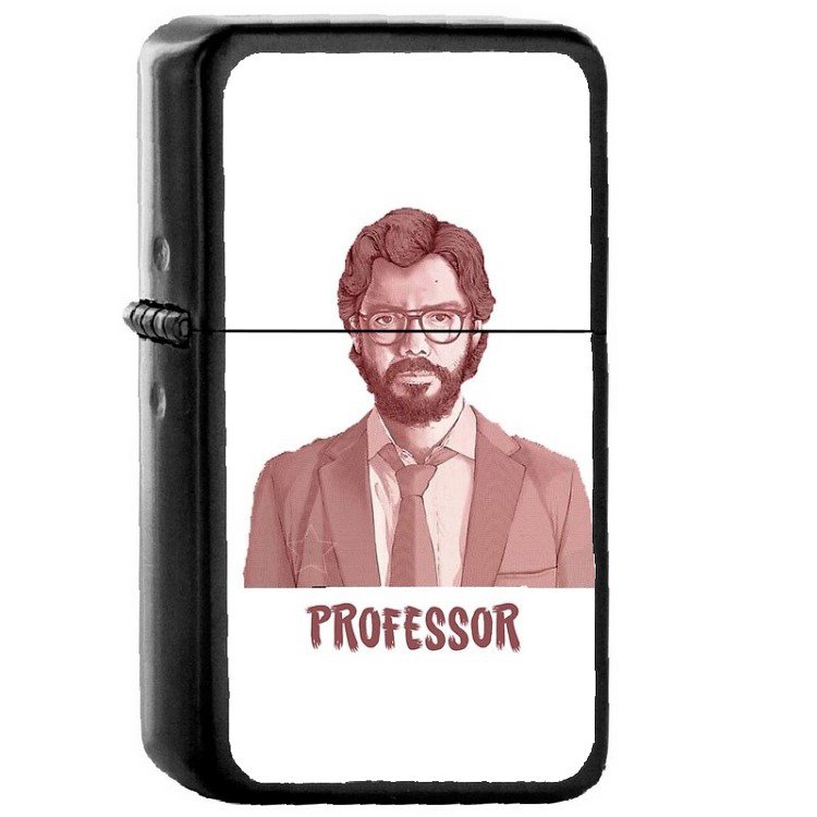 Professor La Casa De Papel - Oil Windproof Flip Top Black Lighters Briquet Encendedor 132