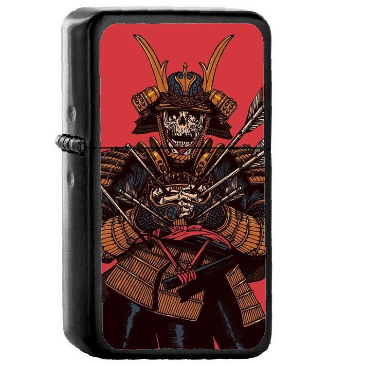 Skull Dead Samurai - Oil Windproof Flip Top Black Lighters Briquet Encendedor 49