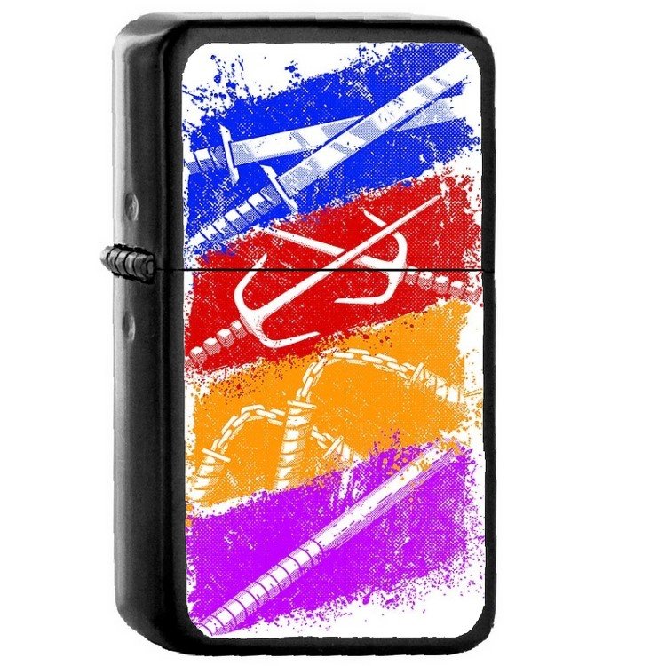 Tmnt Teenage Mutant Ninja Turtles - Oil Windproof Flip Top Black Lighters Briquet Encendedor 180