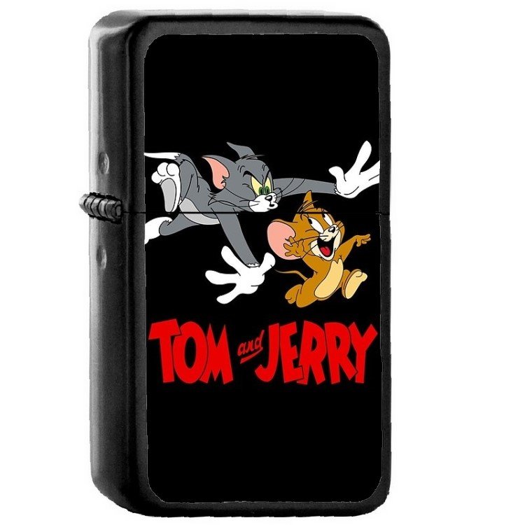 Tom and Jerry - Oil Windproof Flip Top Black Lighters Briquet Encendedor 194