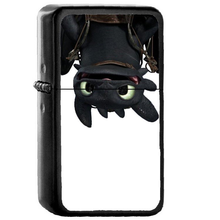 Toothless Dragon - Oil Windproof Flip Top Black Lighters Briquet Encendedor 1
