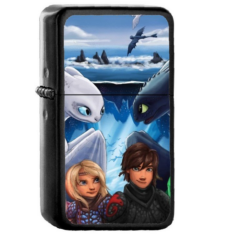 Toothless Dragon - Oil Windproof Flip Top Black Lighters Briquet Encendedor 3