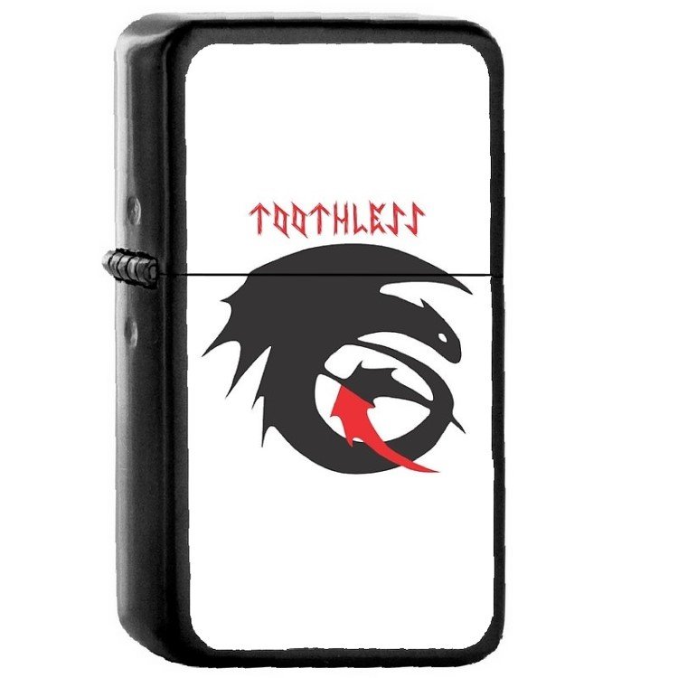 Toothless Dragon - Oil Windproof Flip Top Black Lighters Briquet Encendedor 5