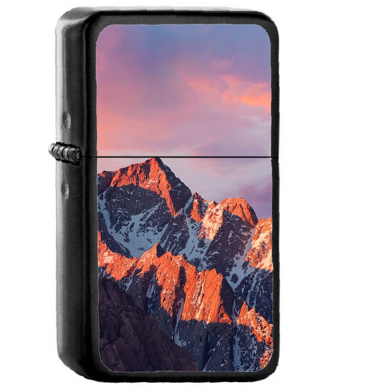 4k Sierra Apple Wallpaper Art Mountain Sunset - Oil Windproof Black Lighters Briquet Encendedor
