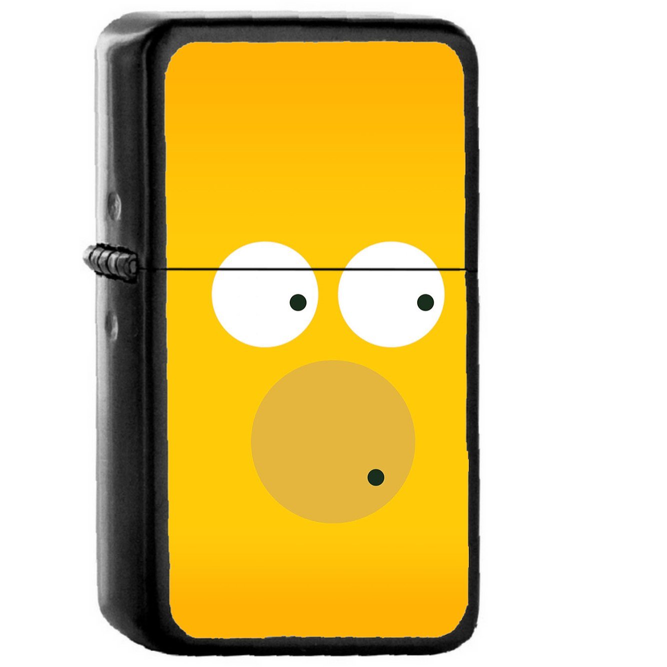 Homer Simpson Illust Minimal Art - Oil Windproof Black Lighters Briquet Encendedor