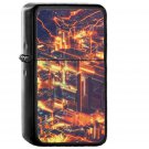 Abstract Color Orange Illustration Art - Oil Windproof Black Lighters Briquet Encendedor