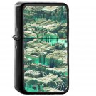 Abstact Green Art Digital - Oil Windproof Black Lighters Briquet Encendedor