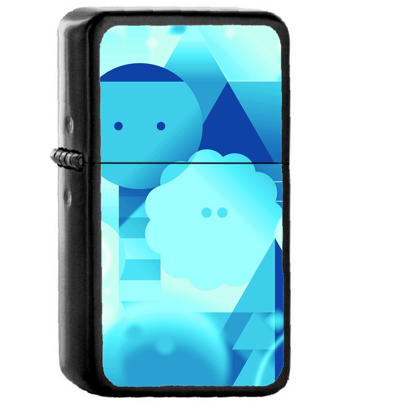 Android Blue - Oil Windproof Black Lighters Briquet Encendedor