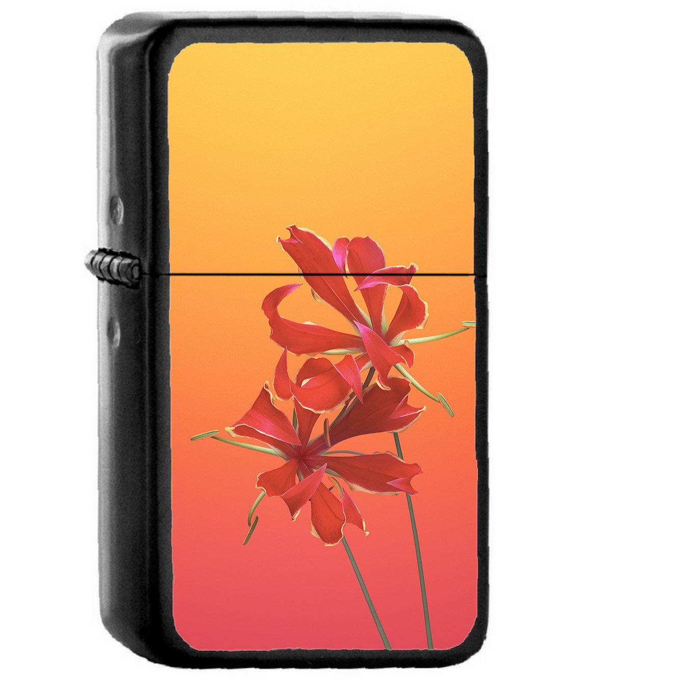 Apple Ios11 Iphonex Flower Art Illustration - Oil Windproof Black Lighters Briquet Encendedor