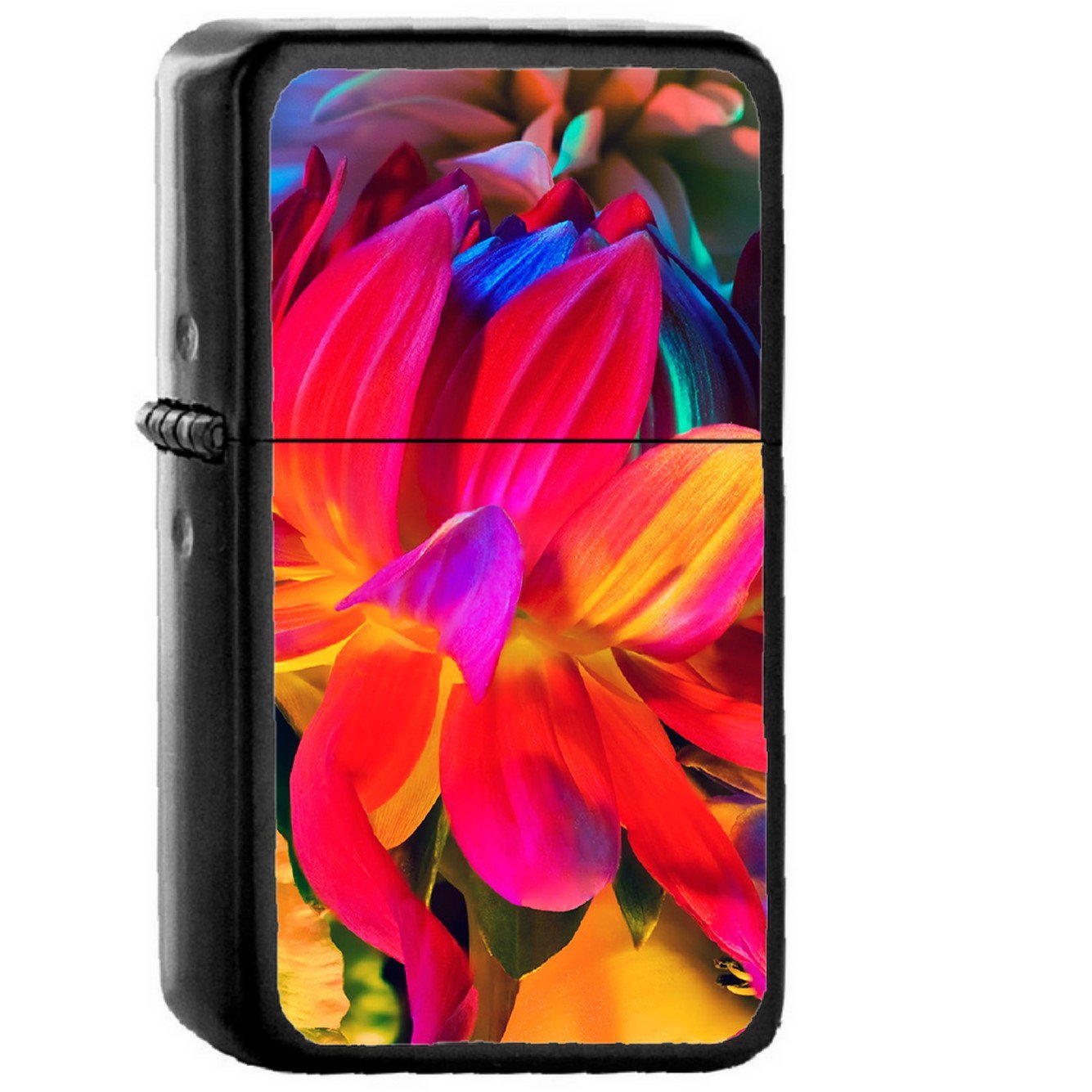 Apple Mackbook Flower Rainbow Color Illustration Art Nature - Oil Windproof Black Lighters Briquet Encendedor