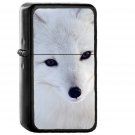 Artic Fox White Animal Cute - Oil Windproof Black Lighters Briquet Encendedor