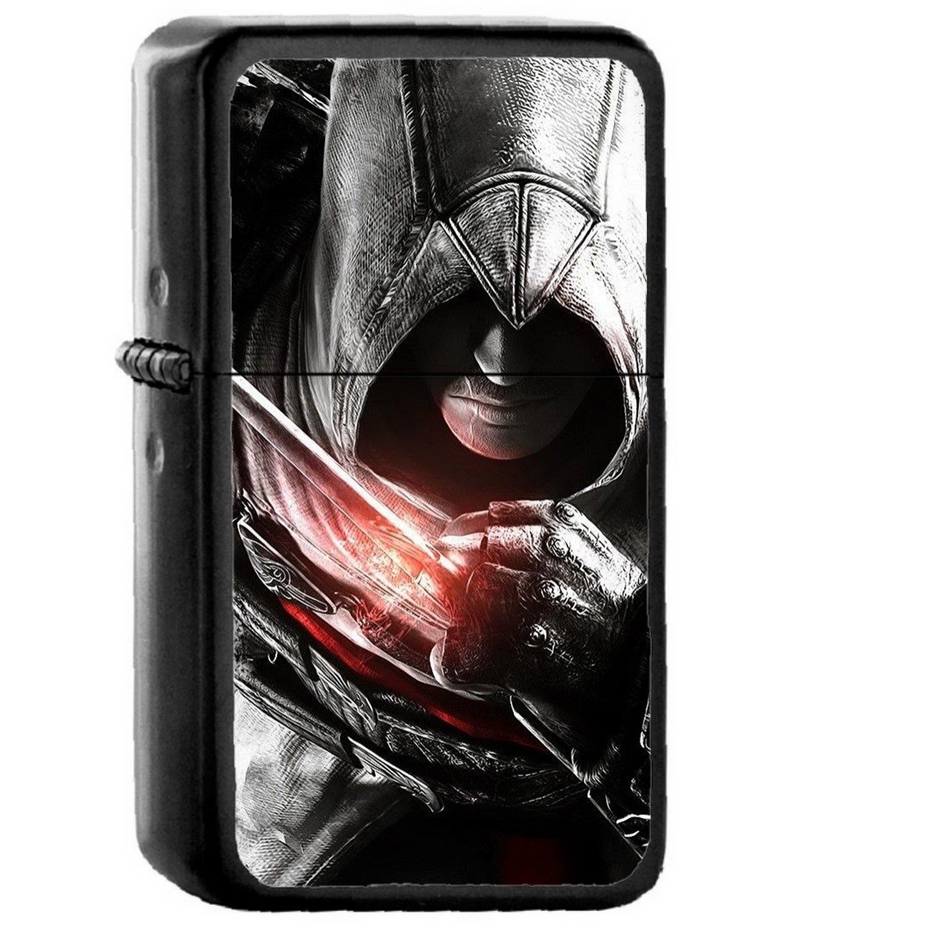 Assassins Creed Dark Game Hero Illustration Art - Oil Windproof Black Lighters Briquet Encendedor