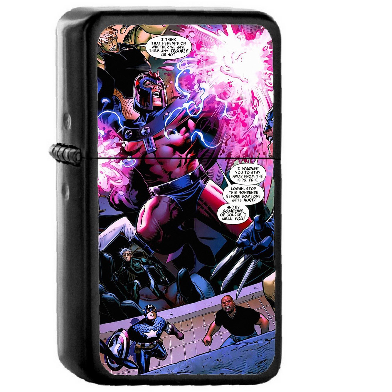 Avengers Art Comics Hero - Oil Windproof Black Lighters Briquet Encendedor
