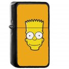 Bart Face Art Illust Yellow Simpsons Minimal Simple - Oil Windproof Black Lighters Briquet Encendedor