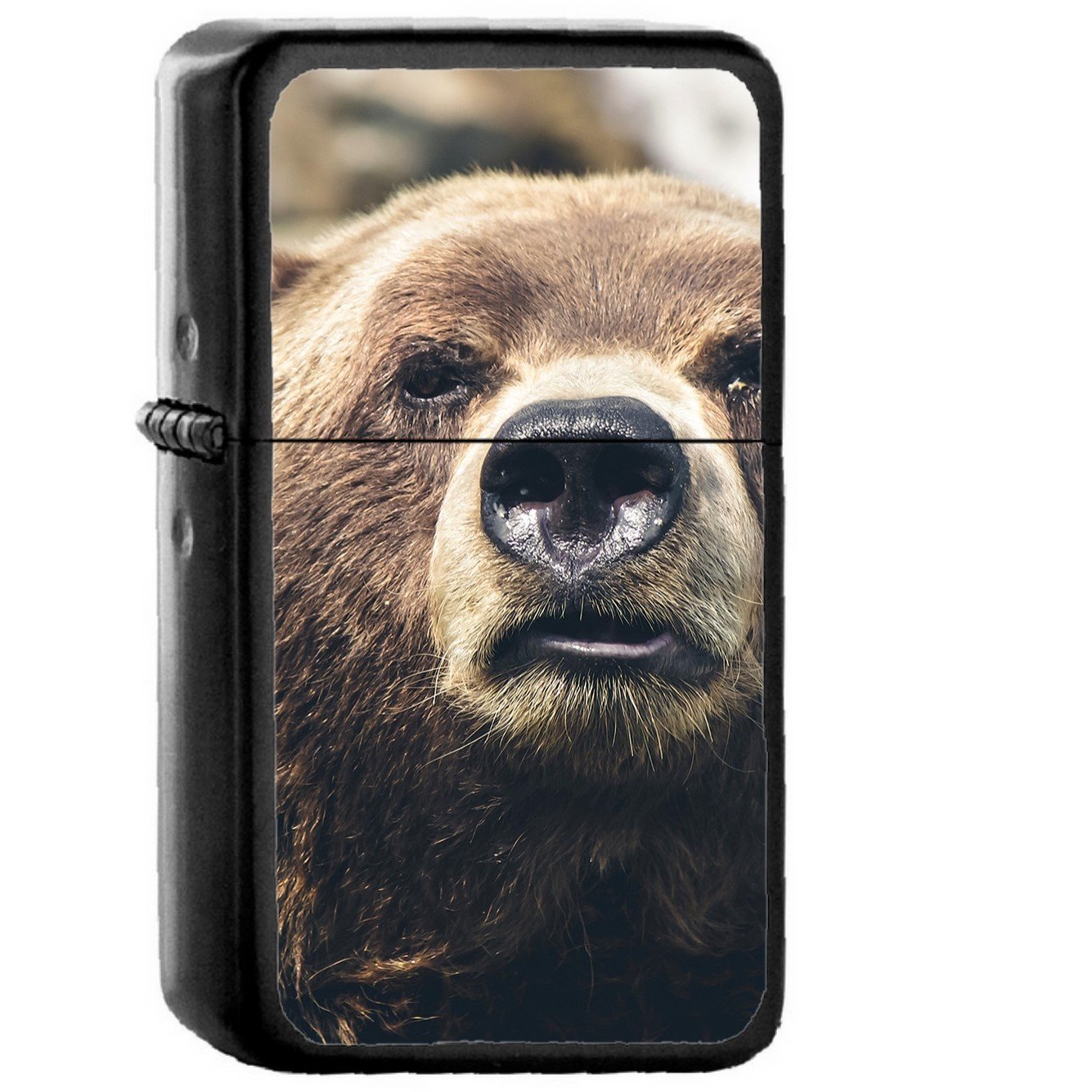 Bear Face What The Hell Nature Animal - Oil Windproof Black Lighters Briquet Encendedor