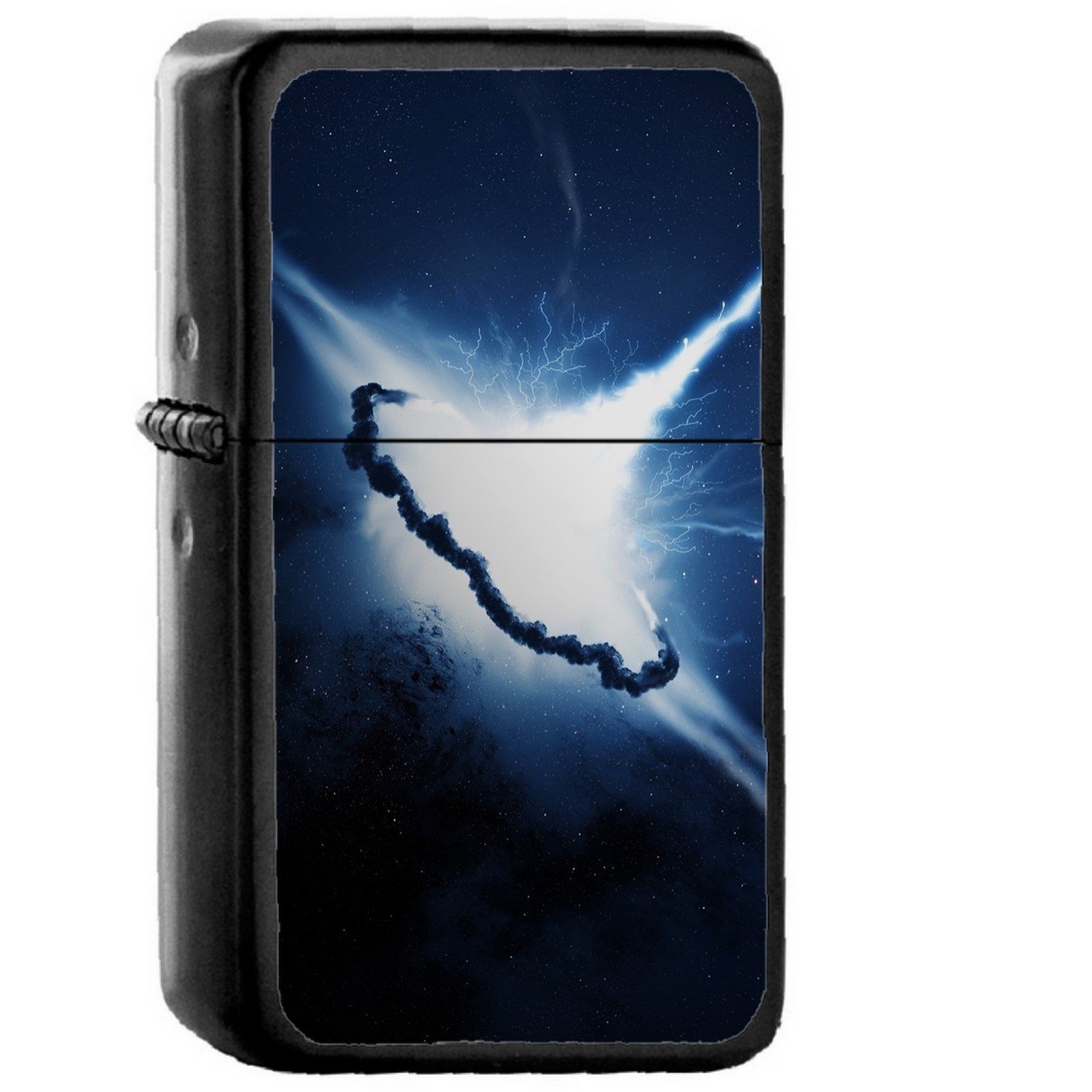 Big Bang Space Explsion Art Illust - Oil Windproof Black Lighters Briquet Encendedor
