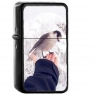 Bird In My Hand Snow Winter Cold Animal - Oil Windproof Black Lighters Briquet Encendedor