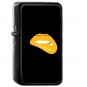 Biting Lips Gold Black Minimal Art - Oil Windproof Black Lighters Briquet Encendedor
