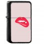 Biting Lips Minimal Art - Oil Windproof Black Lighters Briquet Encendedor