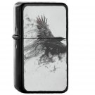 Black Bird Smoke Art Illust - Oil Windproof Black Lighters Briquet Encendedor
