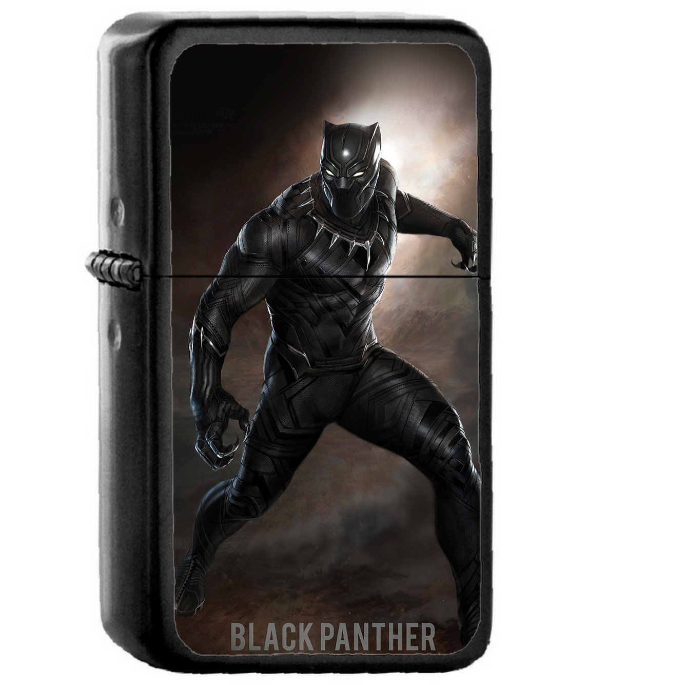 Black Panther Art Hero Captain America - Oil Windproof Black Lighters Briquet Encendedor
