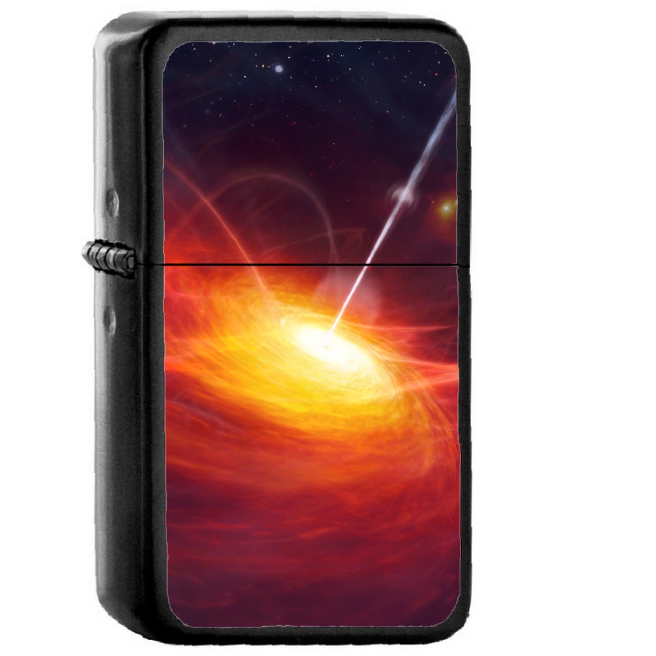 Blackhole Space Blue Star Nature Art - Oil Windproof Black Lighters Briquet Encendedor