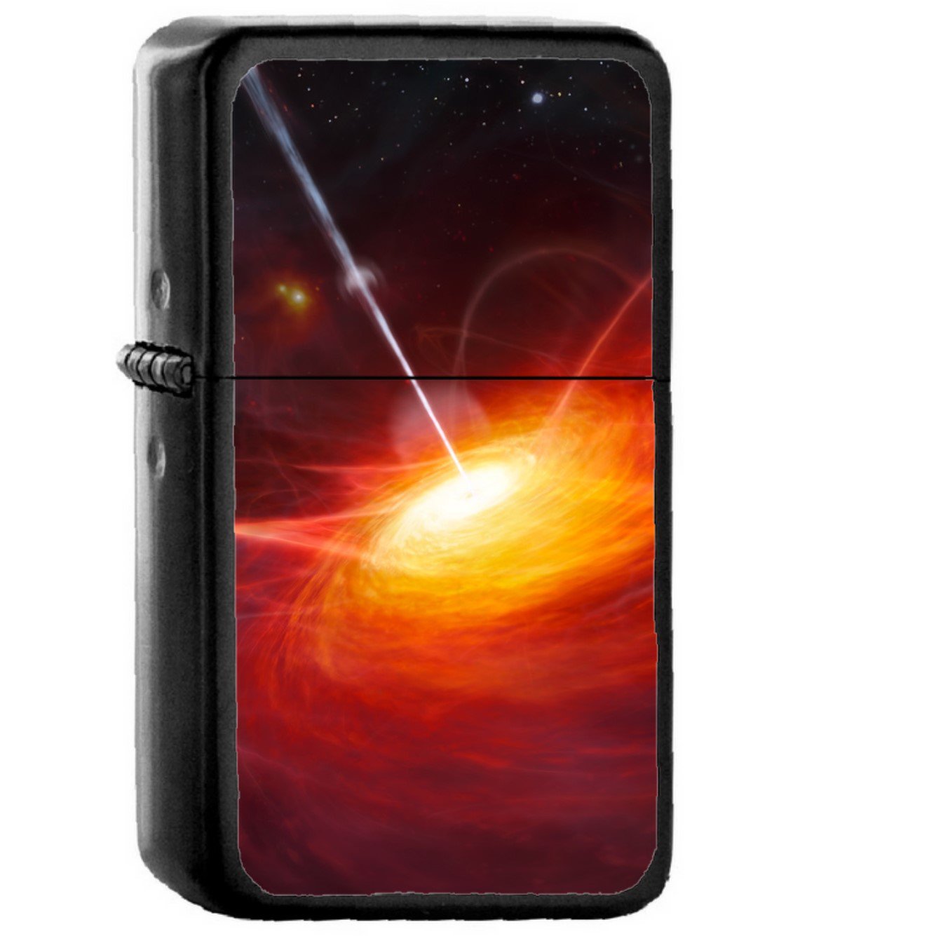 Blackhole Space Red Star Nature Art - Oil Windproof Black Lighters Briquet Encendedor