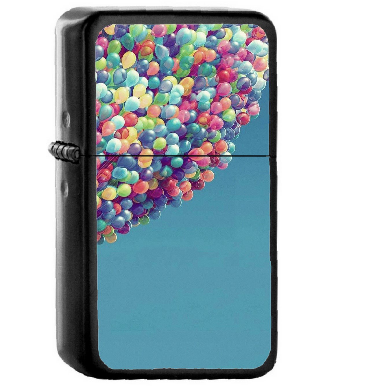 Bubble Color Blue Sky Illustration Art - Oil Windproof Black Lighters Briquet Encendedor