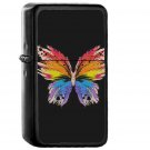 Butterfly Art Illust Cute Dark Minimal - Oil Windproof Black Lighters Briquet Encendedor