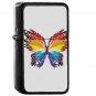 Butterfly Art Illust Cute Minimal - Oil Windproof Black Lighters Briquet Encendedor