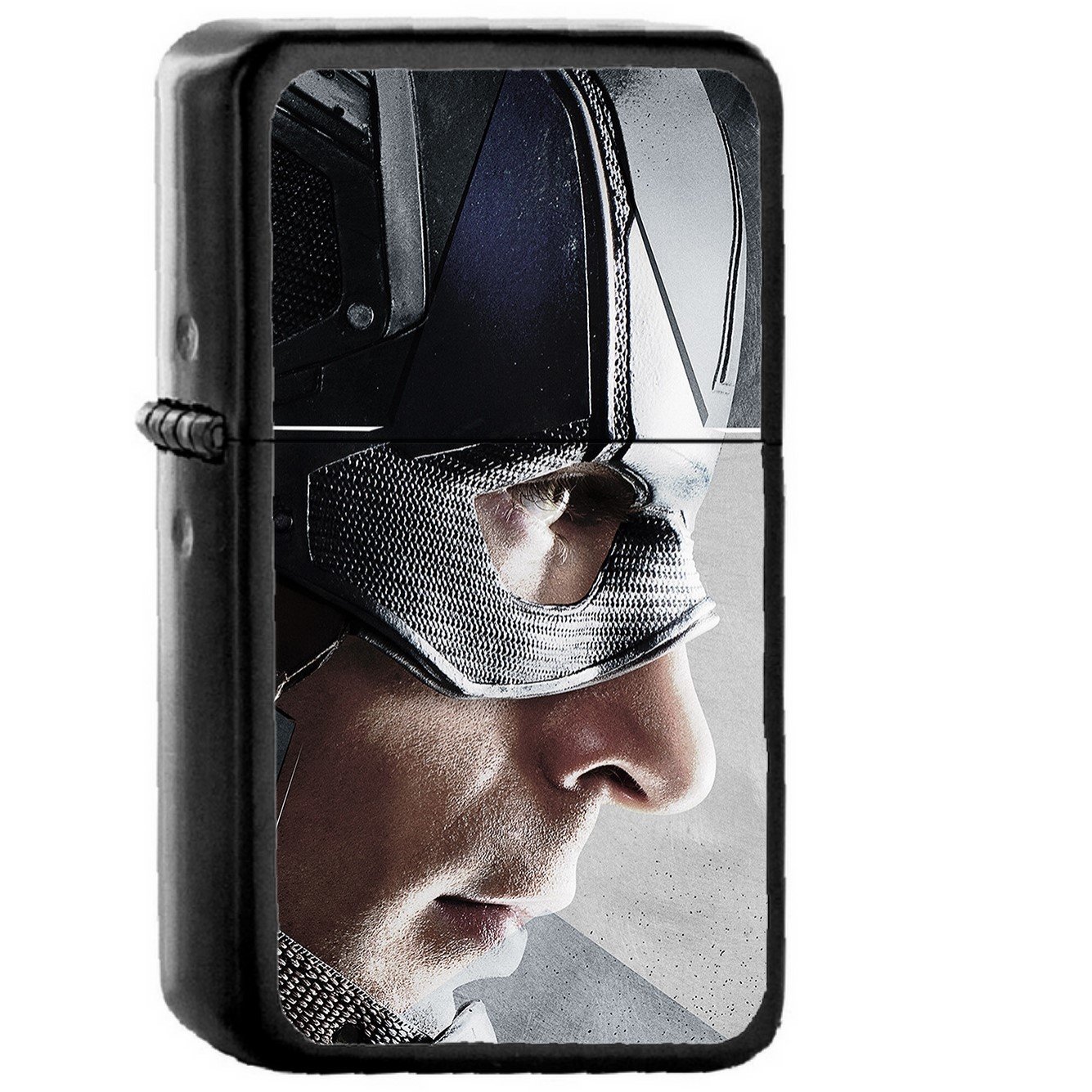 Captain America Marvel Face Art Illustration - Oil Windproof Black Lighters Briquet Encendedor