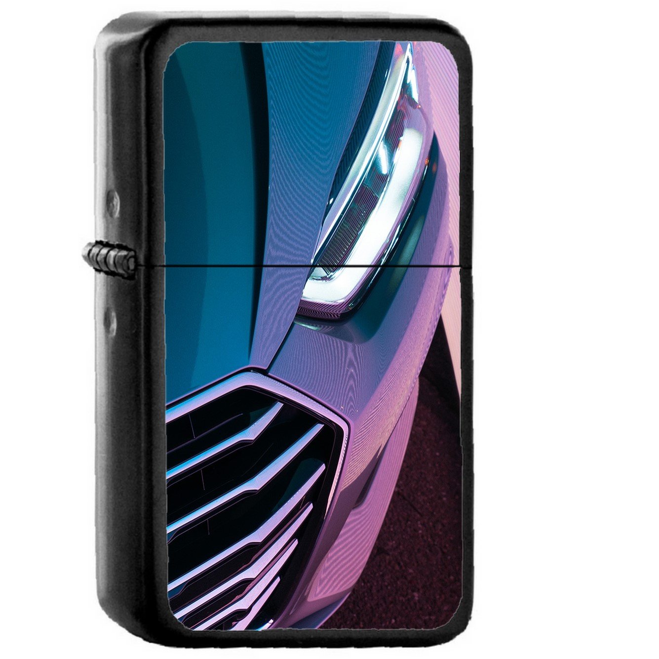 Car Headlight Audi Art Illustration - Oil Windproof Black Lighters Briquet Encendedor
