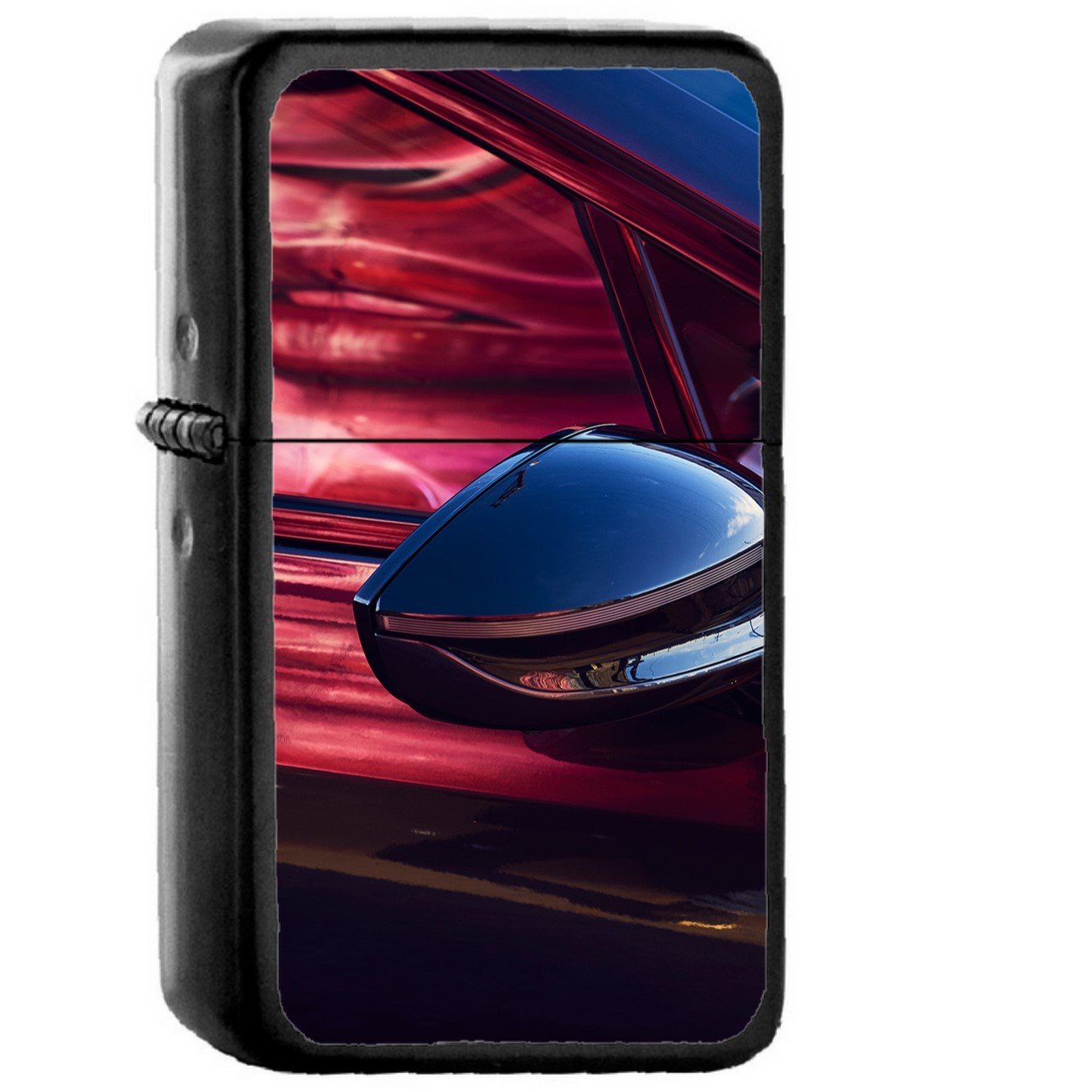Car Red Blue Side Art - Oil Windproof Black Lighters Briquet Encendedor