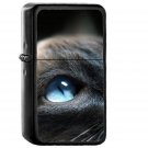 Cats Blue Eye Cute - Oil Windproof Black Lighters Briquet Encendedor