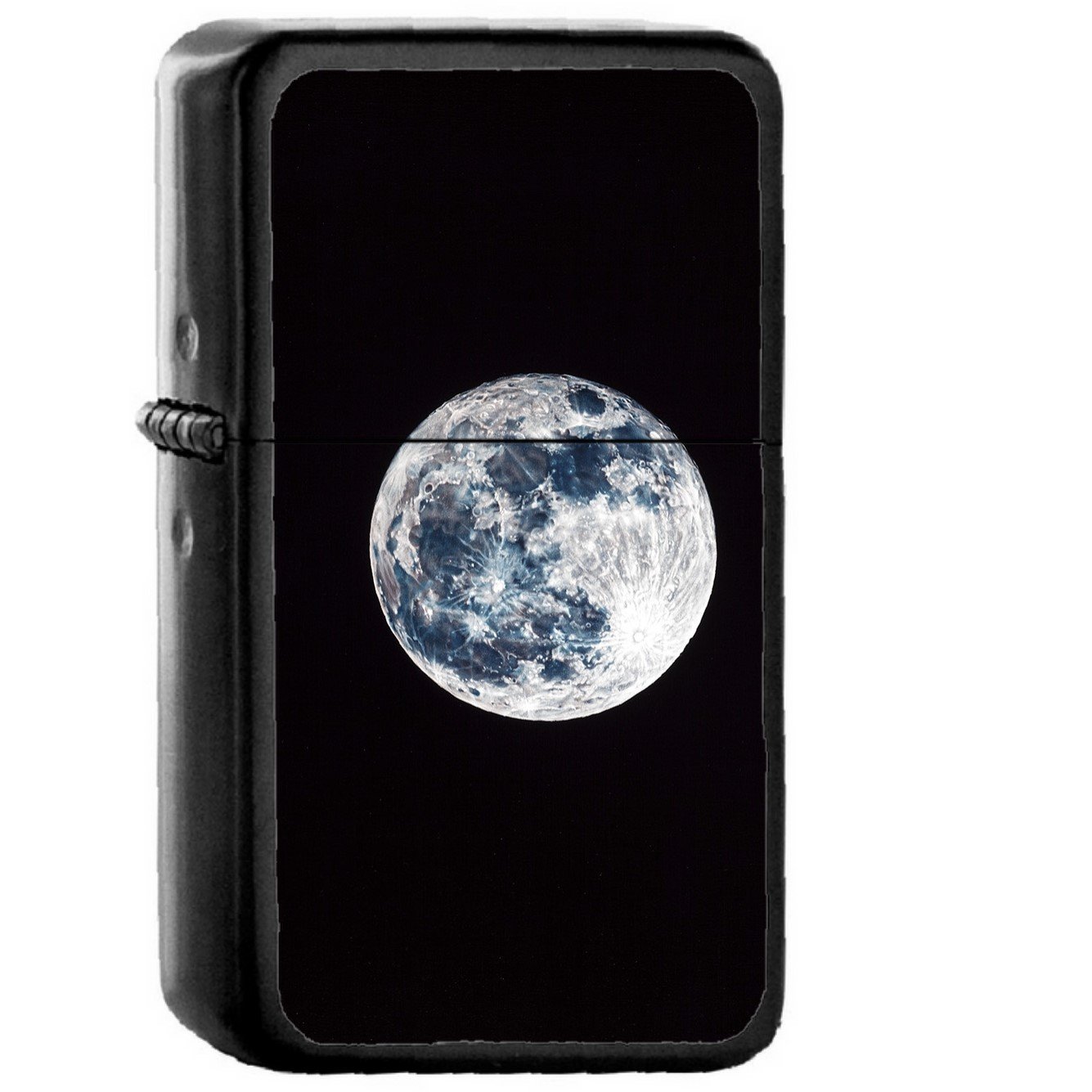 Damian Moon Dark Nature Space Sky - Oil Windproof Black Lighters Briquet Encendedor