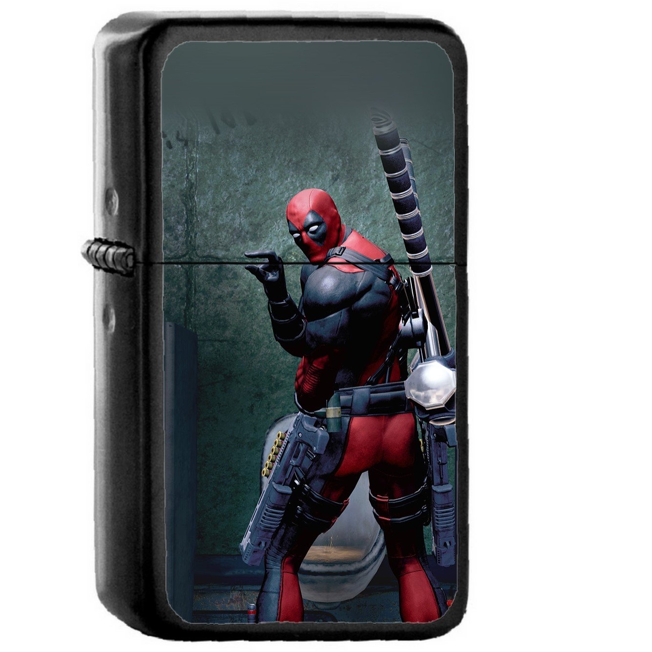 Deadpool Superhero Art Pee Marvel - Oil Windproof Black Lighters Briquet Encendedor