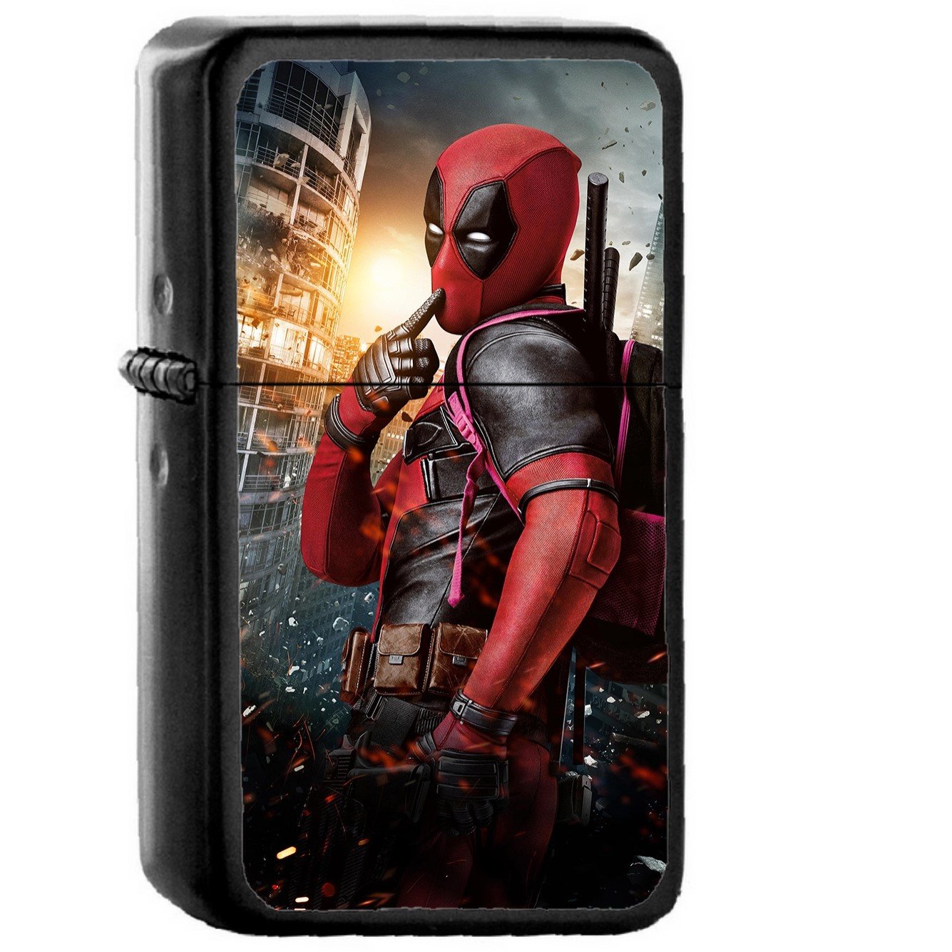 Dealpool Marvel Hero Poster Film - Oil Windproof Black Lighters Briquet Encendedor