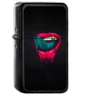 Delicious Lips Art Illust - Oil Windproof Black Lighters Briquet Encendedor