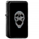 Digital Skull Dark Black Art Illustration Simple Minimal - Oil Windproof Black Lighters Briquet Encendedor
