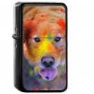 Dog Smile Fall Leaves Art Nature - Oil Windproof Black Lighters Briquet Encendedor