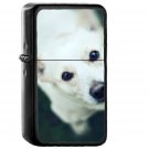 Doggy Watching White Animal Love - Oil Windproof Black Lighters Briquet Encendedor