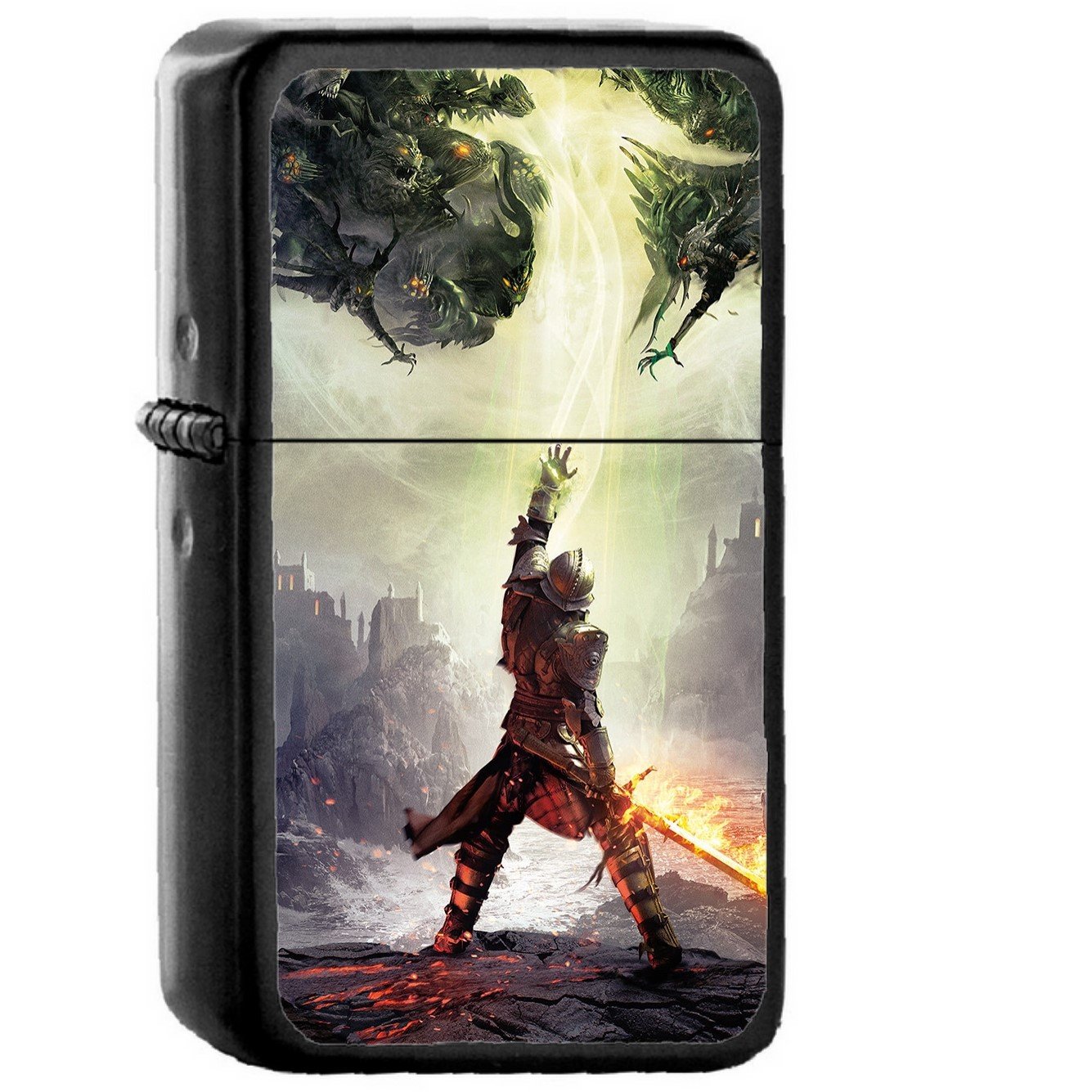 Dragon Age Inquisition Game Illust Art - Oil Windproof Black Lighters Briquet Encendedor